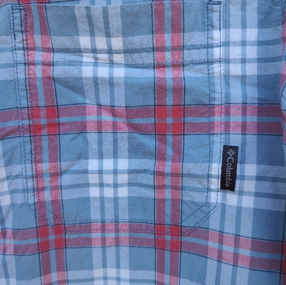 Men's Columbia plaid button down dress shirt size M - Picture 2 of 5